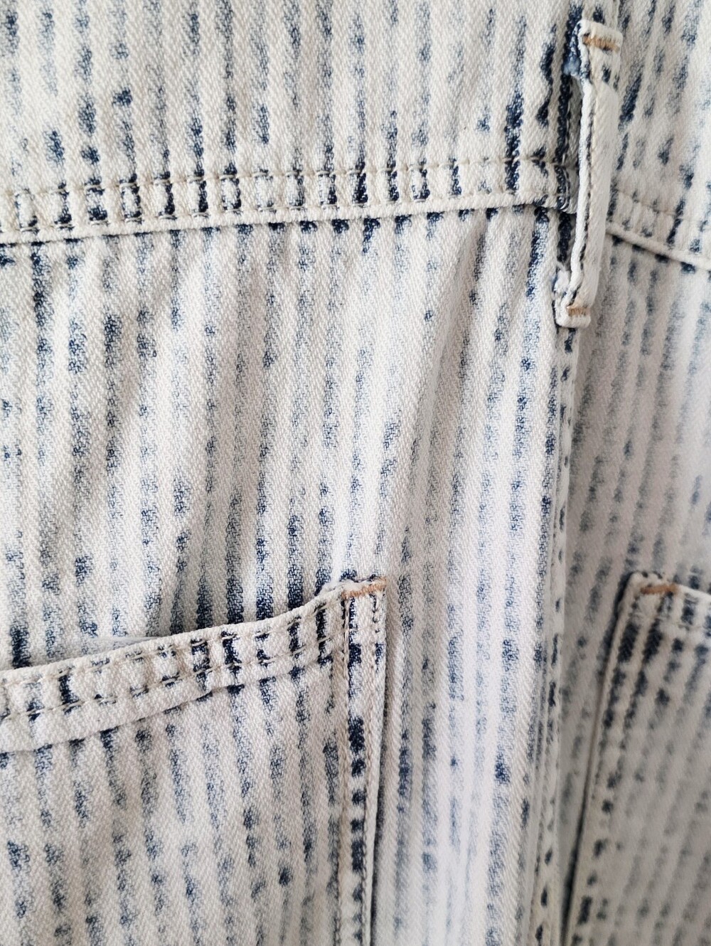 We The Free Striped Denim Overalls in Light Wash - Picture 3 of 11